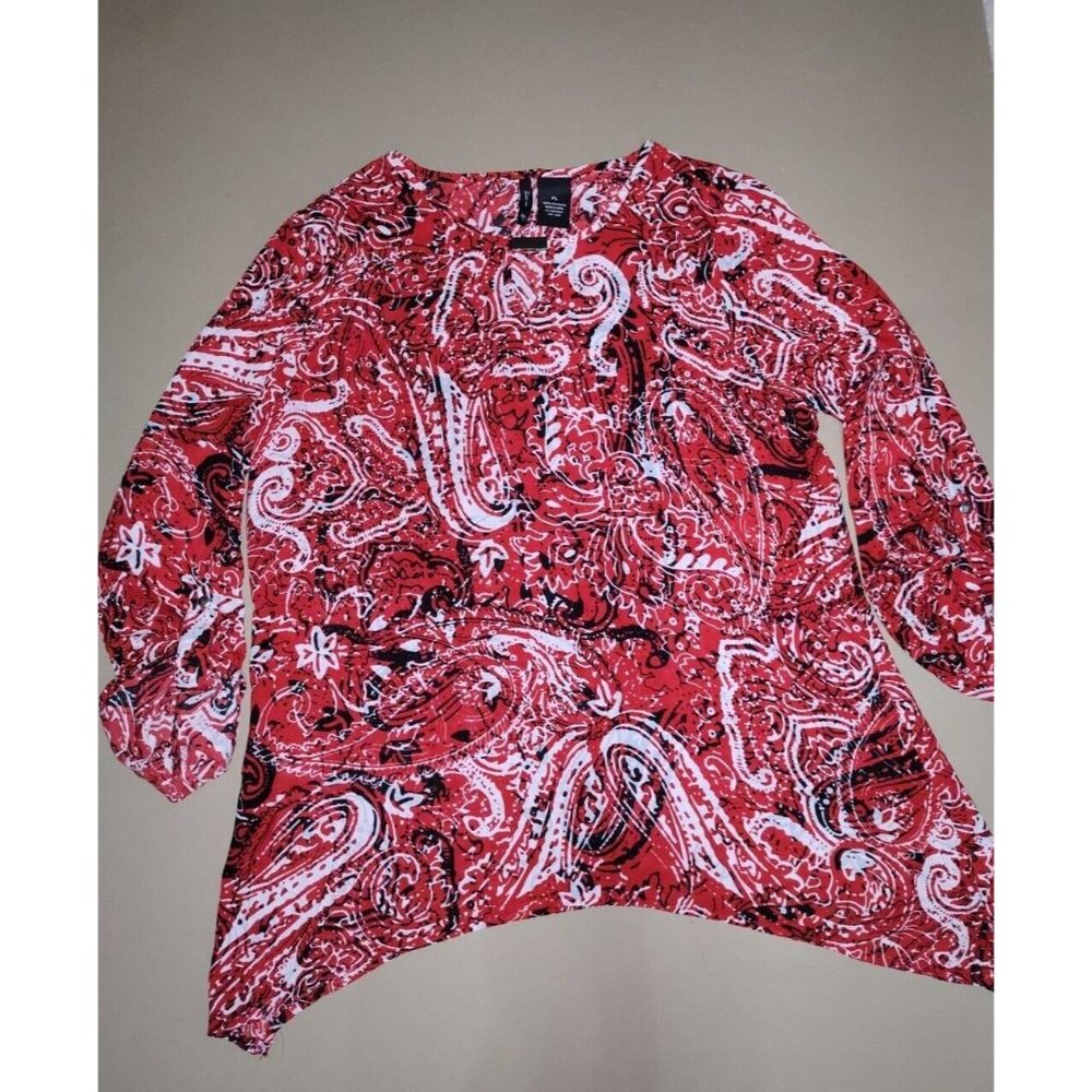 New Directions Red black and white top Sz PL